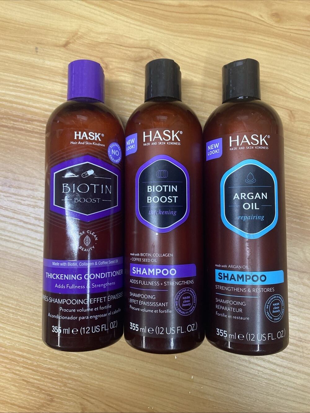 HASK Biotin Boost Shampoo/ Conditioner/ Afghan Oil Shampoo 12 Oz Lot Of 3